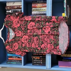 Lularoe worn rose print top size S